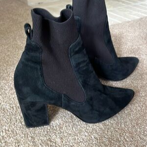 Steve Madden Black Suede Ankle Boot